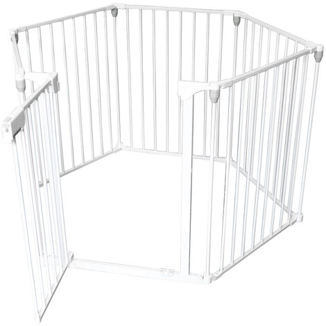 King Home WEISSES METALL KINDERGITTER 120x74h cm weiß