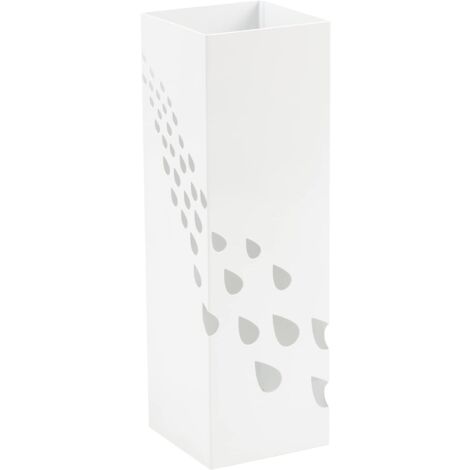 King Home WHITE DROPS SQUARE UMBRELLA STAND aus lackiertem Metall 15.5x15.5x49h cm