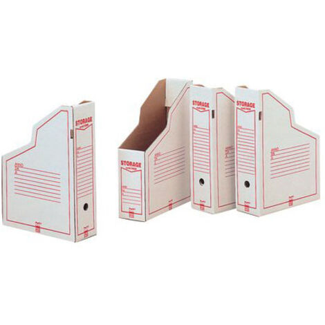 King Mec Portariviste Storage CF32 in Cartone Bianco A4 - Confezione 32 Pezzi