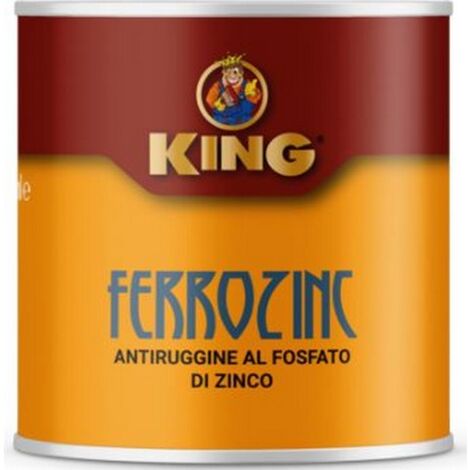 King Peinture grise ferrozinc galvanisA e A  froid 500 ml pour fer antirouille