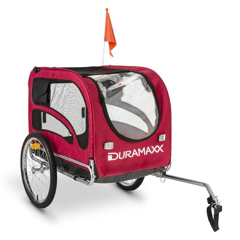 

Duramaxx - King Rex Remolque para bicicletas para perros 250l 40kg acero rojo