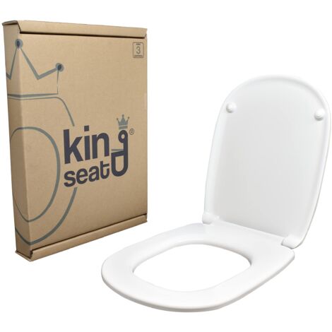 King Seat Sedile Copriwater per Ceramica Roca Giralda - Duroplast di Alta Qualità , 100% Made in Italy, Montaggio dall’Alto, Bianco