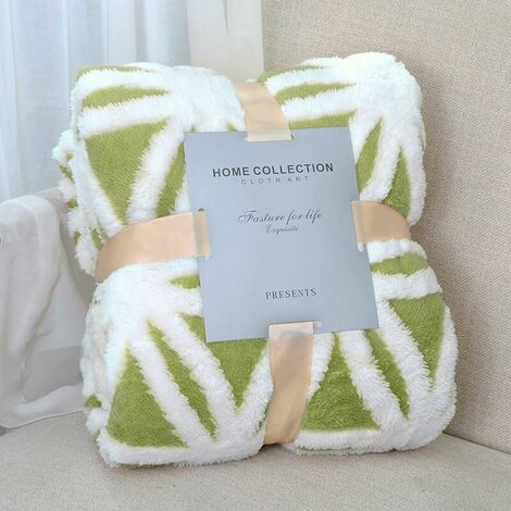 King Size Fleece Blanket Versatile Fluffy Soft Extra Large Throw Bed Sofa Blanket (Fruit Green, 130160)