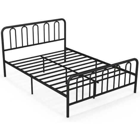 King Size Metal Platform Bed Frame with Headboard & Footboard
