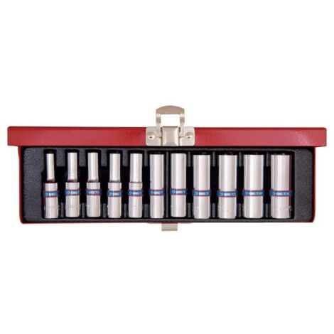 KING TONY 2511MR 6 Punti per Chiave a Bussola Profonda, 1/4 ", Set da 11