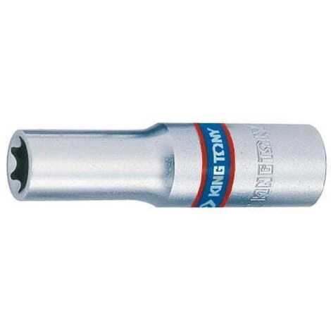 KING TONY BUSSOLA A STELLA LUNGA / TORX 3/8"" E6 x 63mm CROMATA