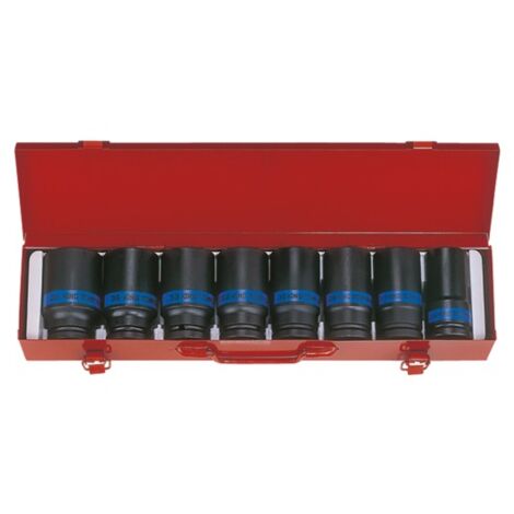 KING TONY - Coffret de 8 douilles longues à choc 3/4"