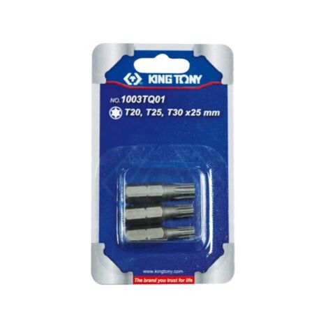 KING TONY - Jeu d'embouts de vissage 1/4" TORX® (T20,T25,T30) - 3 pièces