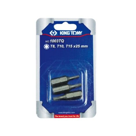 KING TONY - Jeu d'embouts de vissage 1/4" TORX® (T8,T10,T15) - 3 pièces