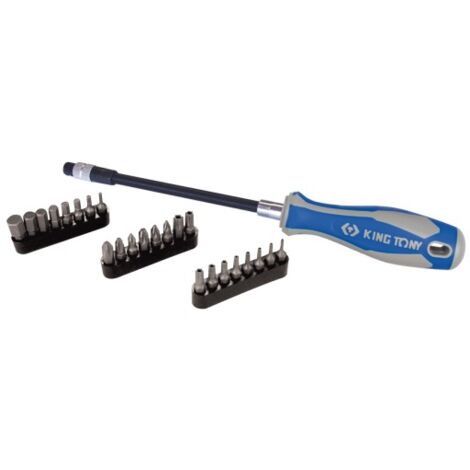 KING TONY - Tournevis flexible porte embouts magnétique 1/4" + embouts