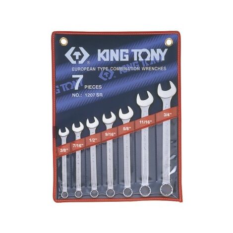 KING TONY - Trousse de 7 clés mixtes pouces 3/8 à 3/4"