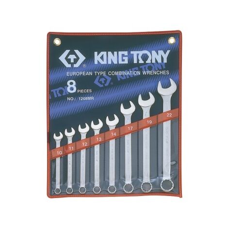 KING TONY - Trousse de 8 clés mixtes 10:14-17-19-22mm