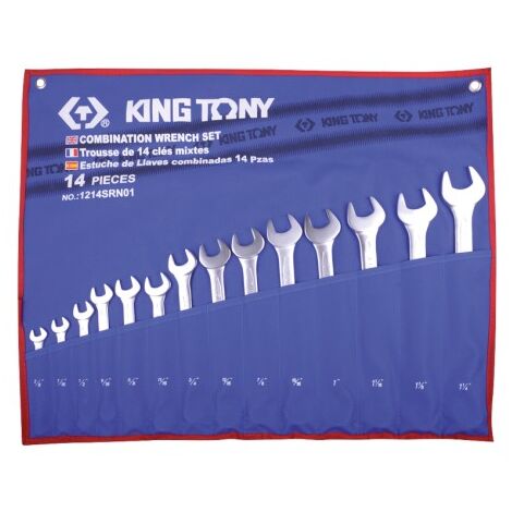 KING TONY - Trousse de clés mixtes en pouces 14 pièces