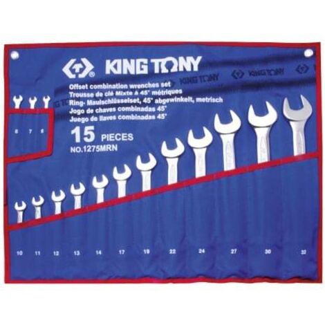 KING TONY - Trousse tissus de clés mixte à 70° 15 pièces