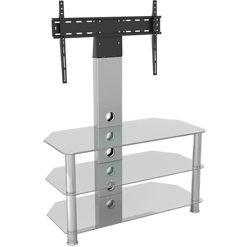 King Upright Cantilever TV Stand with Bracket Clear Glass ...