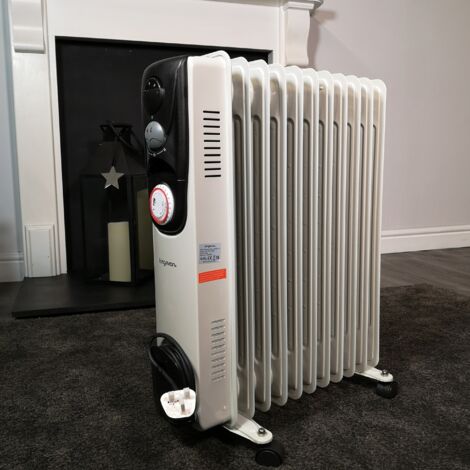 Kingavon Oil Filled 11 Fin 2.5kW Slim line Radiator Heater 24 Hour Timer OR101 by Kingavon