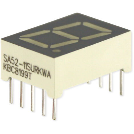 KINGBRIGHT 7-Segment, SA52-11SURKWA, Rot, 110 mcd, 630 nm, 17.5 x 12.4 x 7mm