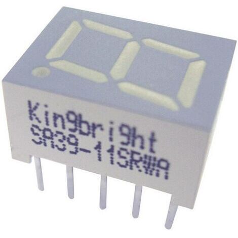 Kingbright Afficheur 7 segments rouge 10 mm 2 V Nombre de chiffres: 1 SC39-11EWA Q87974