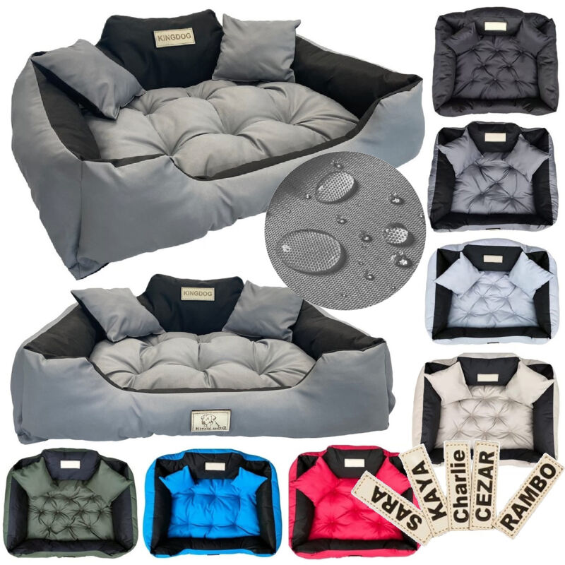 KINGDOG parc lit pour chien 100x75 cm personnalisé imperméable gris foncé