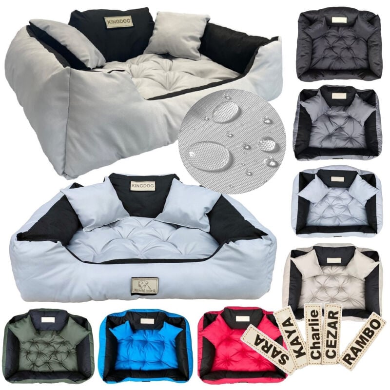 KINGDOG parc pour chien lit 145x115 cm personnalisé imperméable gris clair