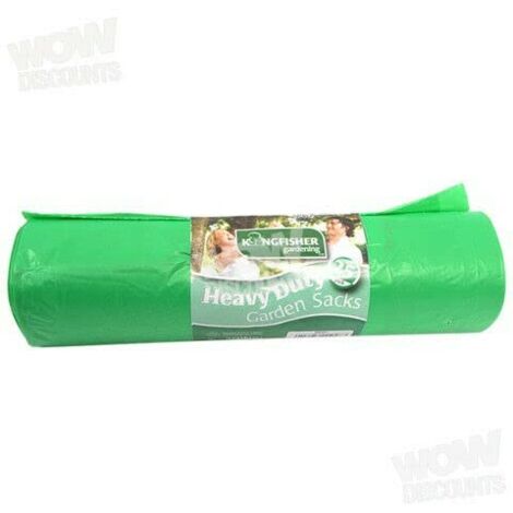 Kingfisher BBGS1 - Sacco da giardino, resistente, 75 litri, confezione da 25, colore: Verde