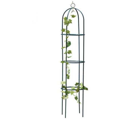 Kingfisher WGO Decorative Climbing Plant Support Obelisk Garden Black Metal 1.9m