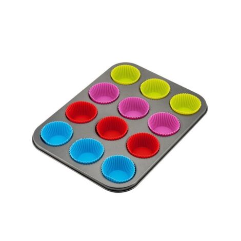 KINGHOFF KH-4188 MOLDE PARA MUFFINS CON CAPUCHONES DE SILICONA
