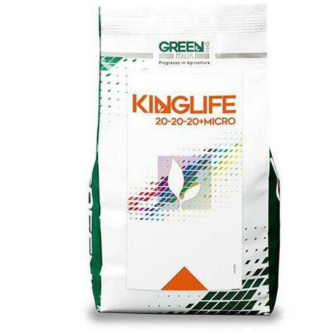 Kinglife 20-20-20, NPK 20-20-20 + microelementi (25 Kg), concime idrosolubile per piante e fiori