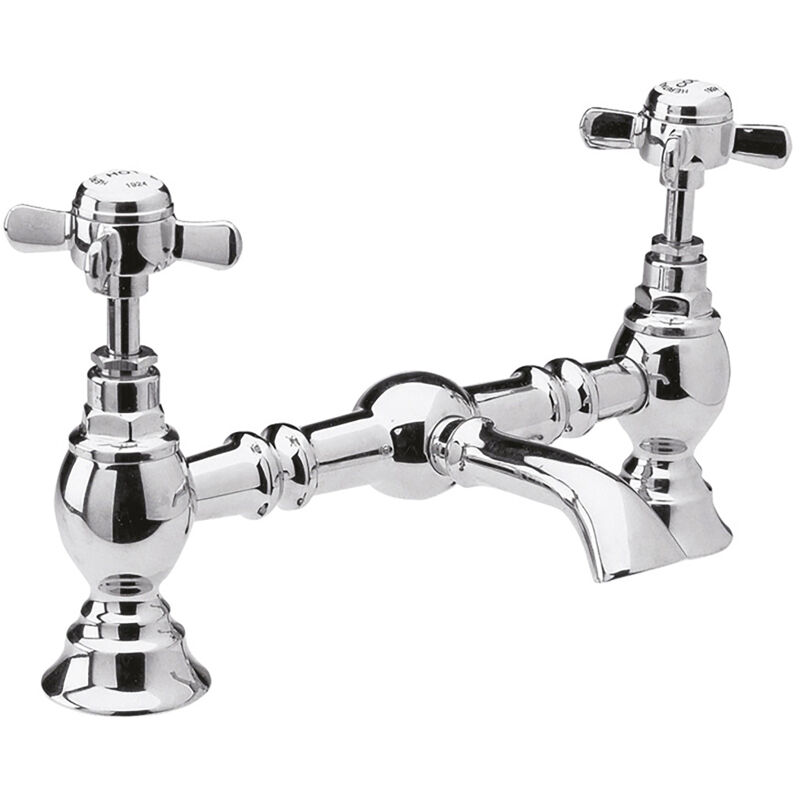 Balterley - Traditional Crosshead Bridge 2 Tap Hole Mixer - Chrome