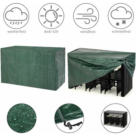 Kingsleeve Abdeckung Gartenbar 187x86x112 cm PE Wetterfest Wasserabweisend Abdeckplane Schutzhülle Bar Sitzgruppe Gartenmöbel Set