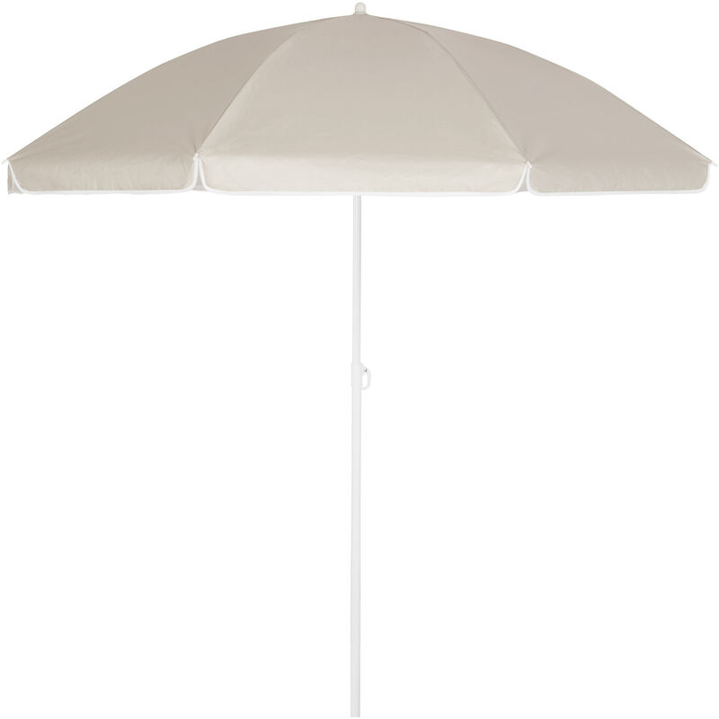 Beach Sun Parasol Outdoor Garden 180 + 200cm Umbrella Tilt Sun Shade beige - 200cm (de) - Beige - Kingsleeve