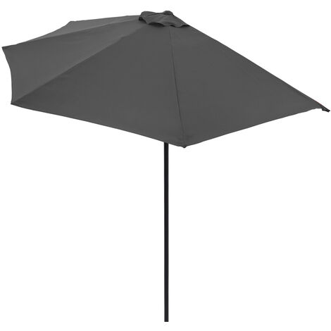 Demi-parasol de jardin Ø270 cm Parasol de balcon terrasse avec manivelle Toile hydrofuge protection UV 50+ terracotta (de)
