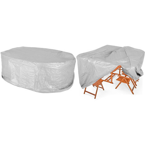 Kingsleeve Funda protectora para muebles de jardín cobertor cubierta para mesa sillas bancos de Polietileno lavable Conjunto 6+1