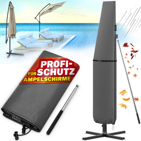 Kingsleeve Funda Protectora Sombrilla todos los tamaños hasta Ø350cm Protector de Parasol Para Todo tipo de Clima Repele Humedad Protección UV Con Mástil Extensible Acero Inoxidable
