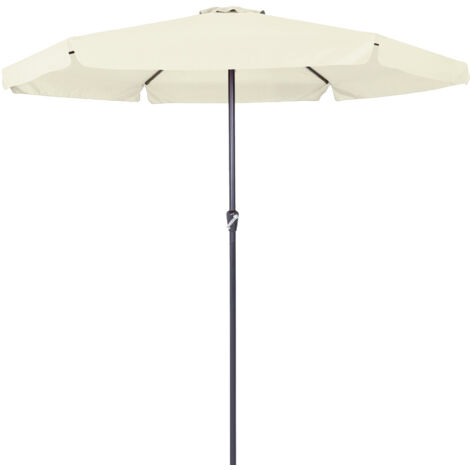 KINGSLEEVE® Maui 3.3m Aluminium Garden Parasol with Cover  UV 80+ Protection  330cm Patio Umbrella with Crank Handle And Tilt  Large Sun Shade Canopy  Deck Lawn Outdoor  Beige