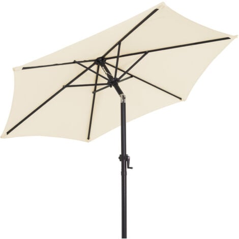 Kingsleeve® Sonnenschirm Balkon 200cm UV Schutz 80+ mit Schutzhülle Kurbel Strandschirm Neigbar Wasserabweisend Aluminium Windöffnung Gartenschirm beige