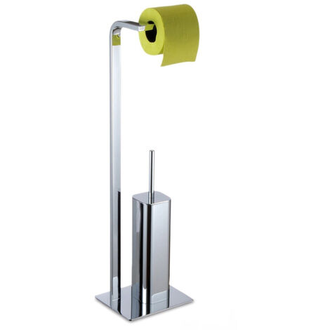 Kingston Freestanding Toilet Roll Holder & Brush Combo - Chrome