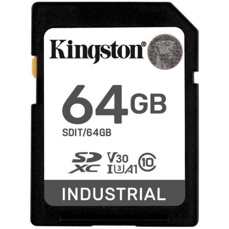 KINGSTON Kingston 64GB SDXC Industrial 40C to 85C C10 UHS-I U3 V30 A1 pSLC SDIT/64GB