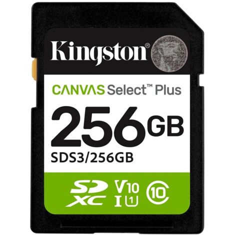 Kingston - kingston technology 256gb sdxc canvas select plus gen3