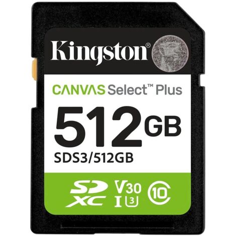 Kingston - kingston technology 512gb sdxc canvas select plus gen3