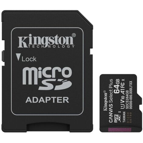 Kingston - kingston technology 64gb microsdxc canvas select plus