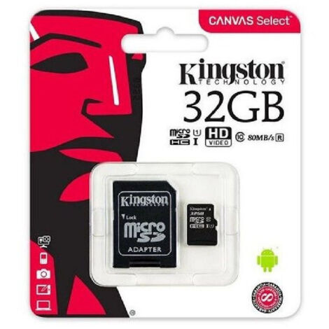 Kingston Micro Sd 32 Gb Class 10 Microsd 80 Mb/s Canvas Memory Card 32gb