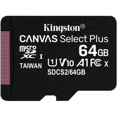 KINGSTON SDCS2/64GBSP - MicroSDXC-Speicherkarte 64GB, Canvas Select Plus (SDCS2/64GBSP)