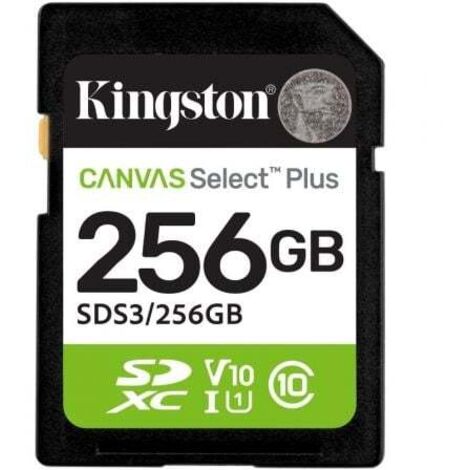 Kingston Technology 256 GB SDXC Canvas Select Plus Gen3 150 MB/s C10 UHS-I U1 V10