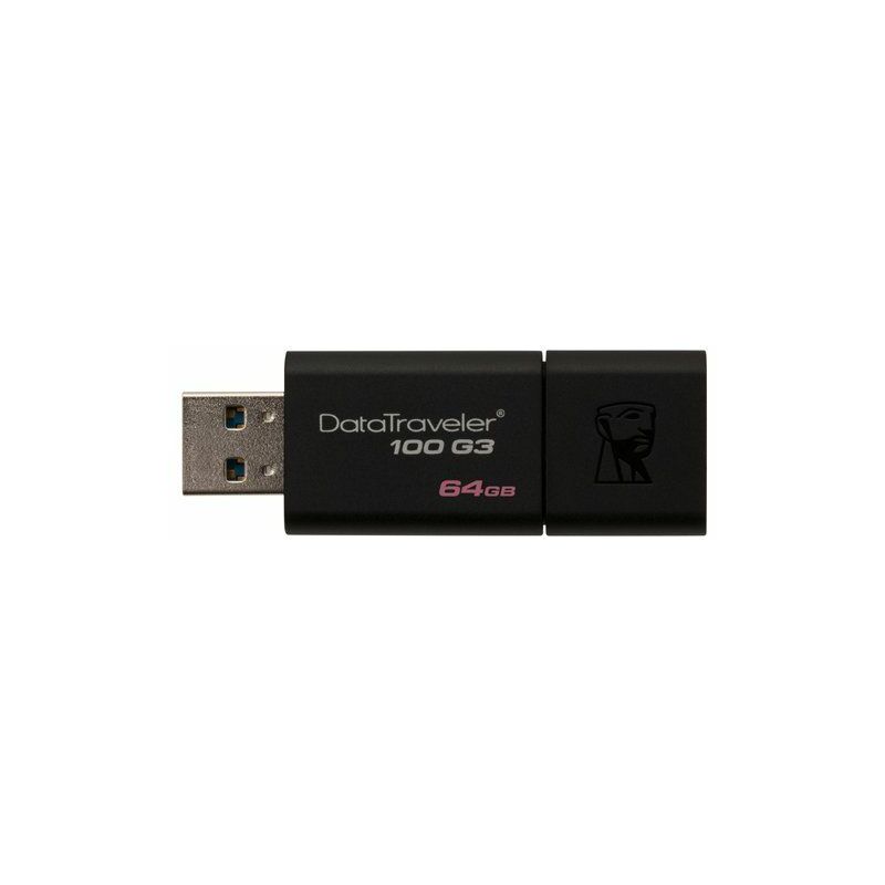 

Kingston Technology DataTraveler 100 G3 unidad flash USB 64 GB USB tipo A 3.2 Gen 1 (3.1 Gen 1) Negro