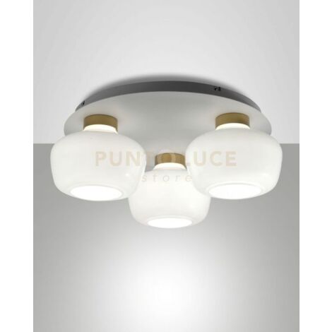 KINO PLAFONIERA BIANCA 3 LUCI A LED 3000K - 36W - 3900 lm DIMMERABILE