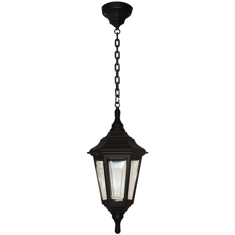 Elstead Kinsale - 1 Light Outdoor Ceiling Chain Lantern Black IP43, E27