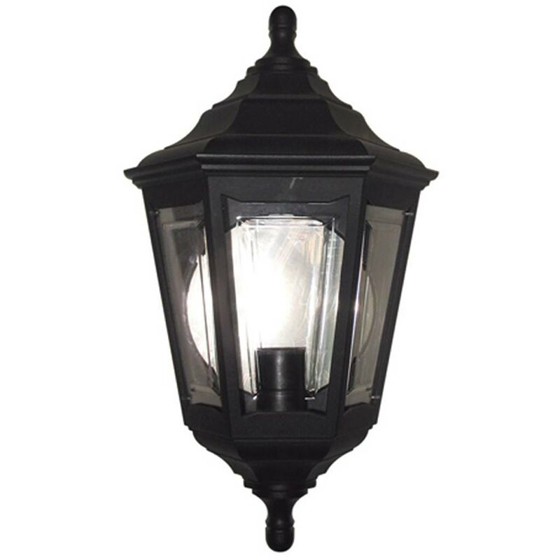 Elstead Lighting - Elstead Kinsale - 1 Light Outdoor Flush Ceiling Lantern Black IP43, E27