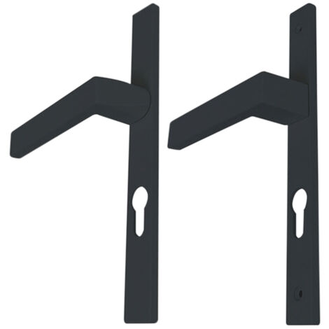 Kintech – Garniture dublin sur plaque 26mm – Aluminium gris RAL7016 mat – Saillie normale – Entraxe 70mm pour installation facile