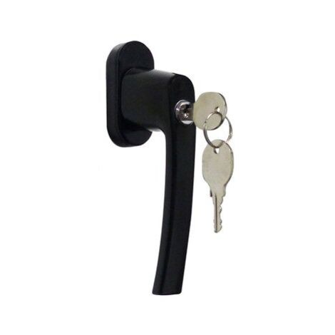 KINTECH Poignée de fenêtre à clé Eva, aluminium brillant noir